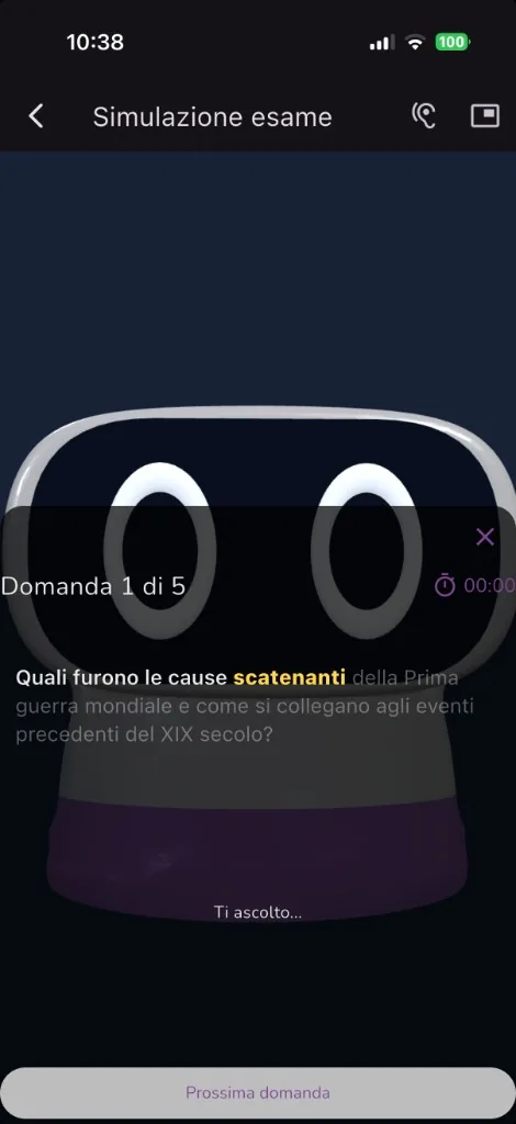 Simulazione esame in StudyVoice