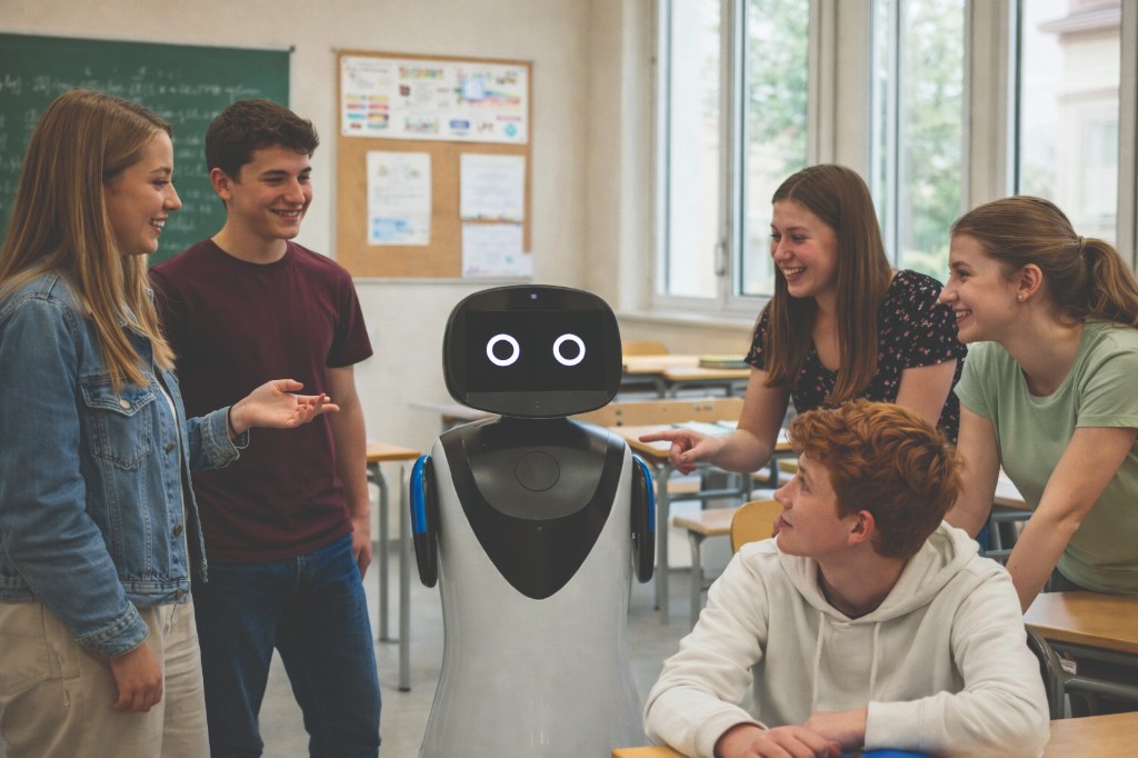 Jani Robot in classe con studenti